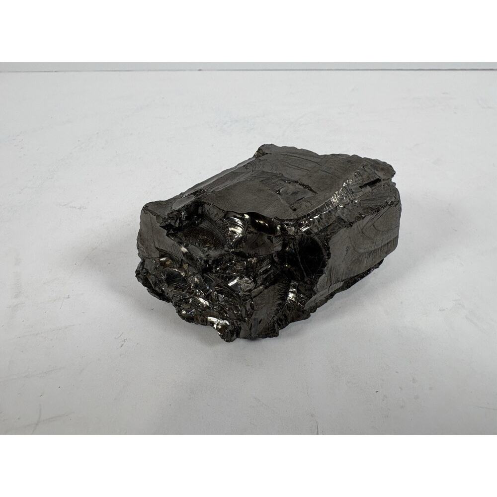 Black Obsidian Raw Stone Specimen Natural Volcanic Glass 3in Tourmaline Shungite